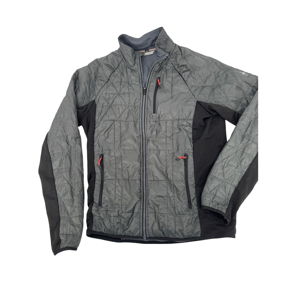 Smartwool Jacket Mens M Gray Merino Wool Blend Hybrid Quilted Full Zip Hiking